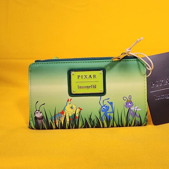 Loungefly Disney Pixar A Bug's Life Group Scene Flap Wallet NEW - Picture 5 of 13